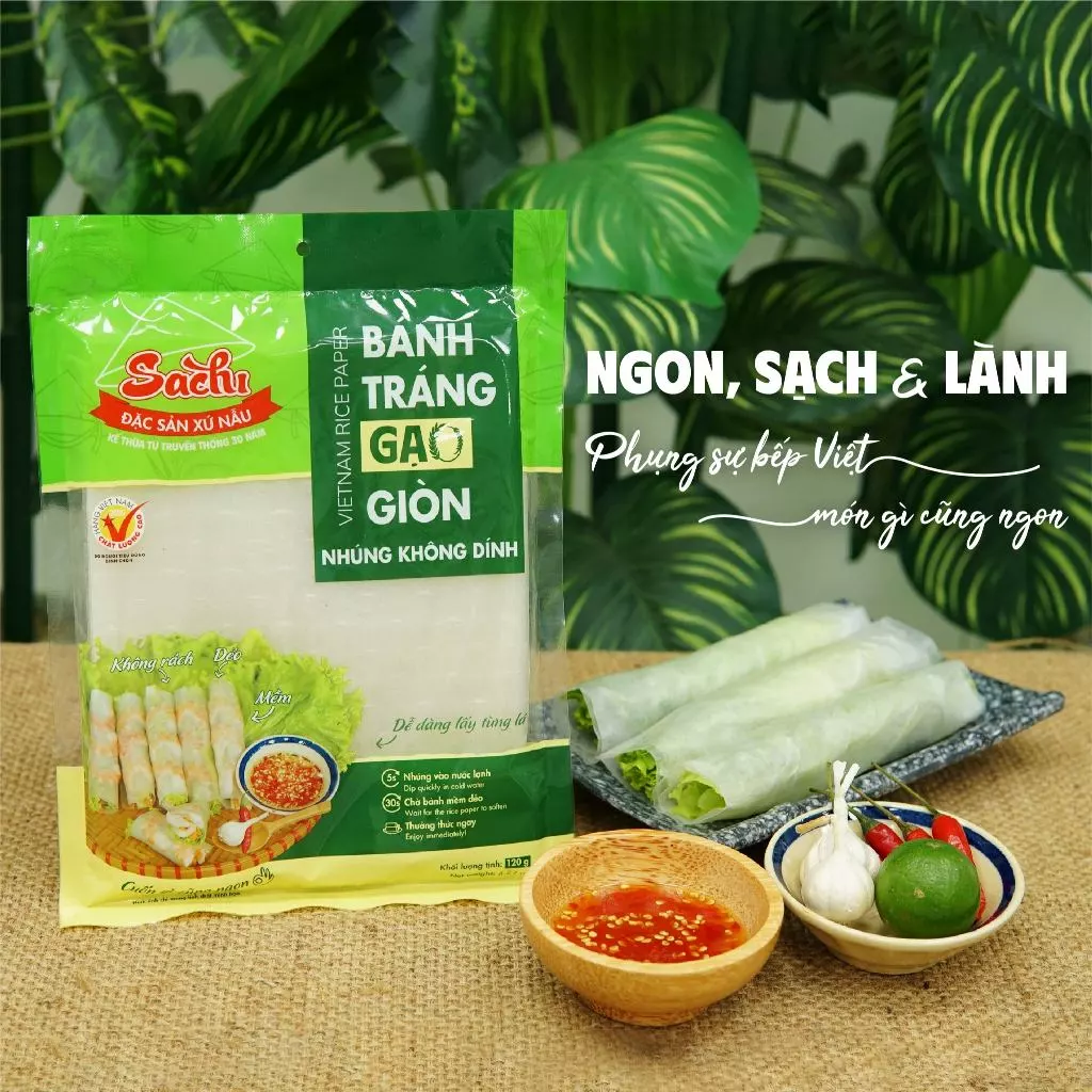 Bánh Tráng Gạo Giòn Nhúng Không Dính (túi 14 lá)