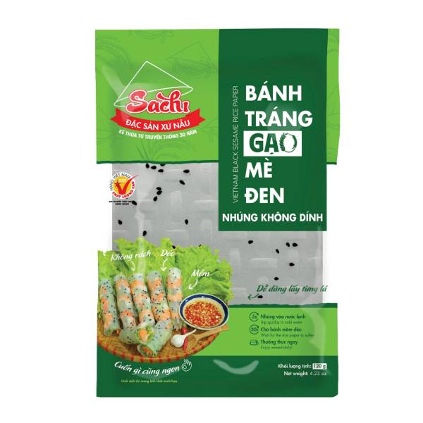Bánh tráng nhúng Gạo mè đen Sachi 120g